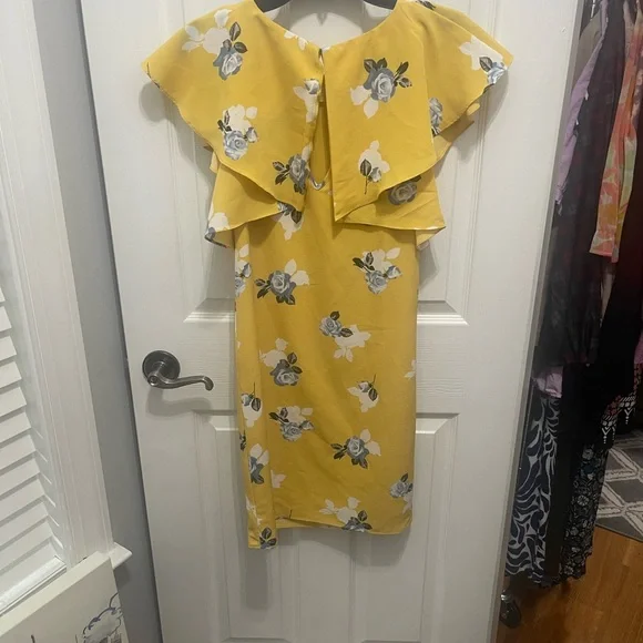 Madison Yellow Floral Asymmetrical Dress - Picture 7 of 7